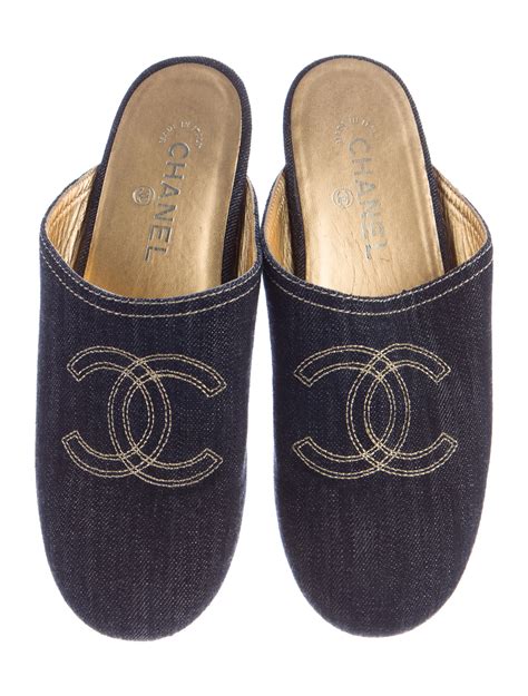 chanel denim clogs|chanel slippers for women.